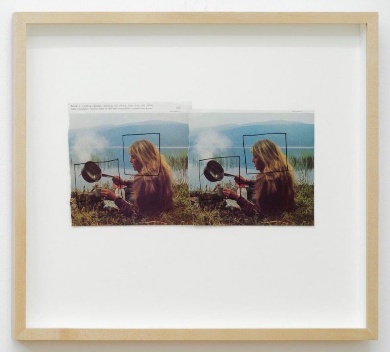 An instance of the Fingerpost, 2010, ritagli di National Geographic, evidenziatore