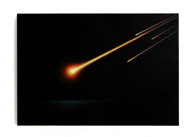 Panspermia #14, 2020, oil on canvas aplied on wood cm 70 x 100