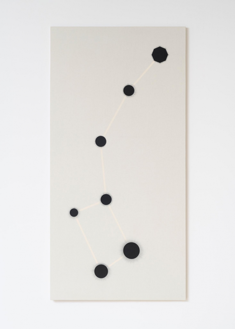 Little dipper, 2020, paper on canvas applied on wood and acrylic, cm 199 x 99