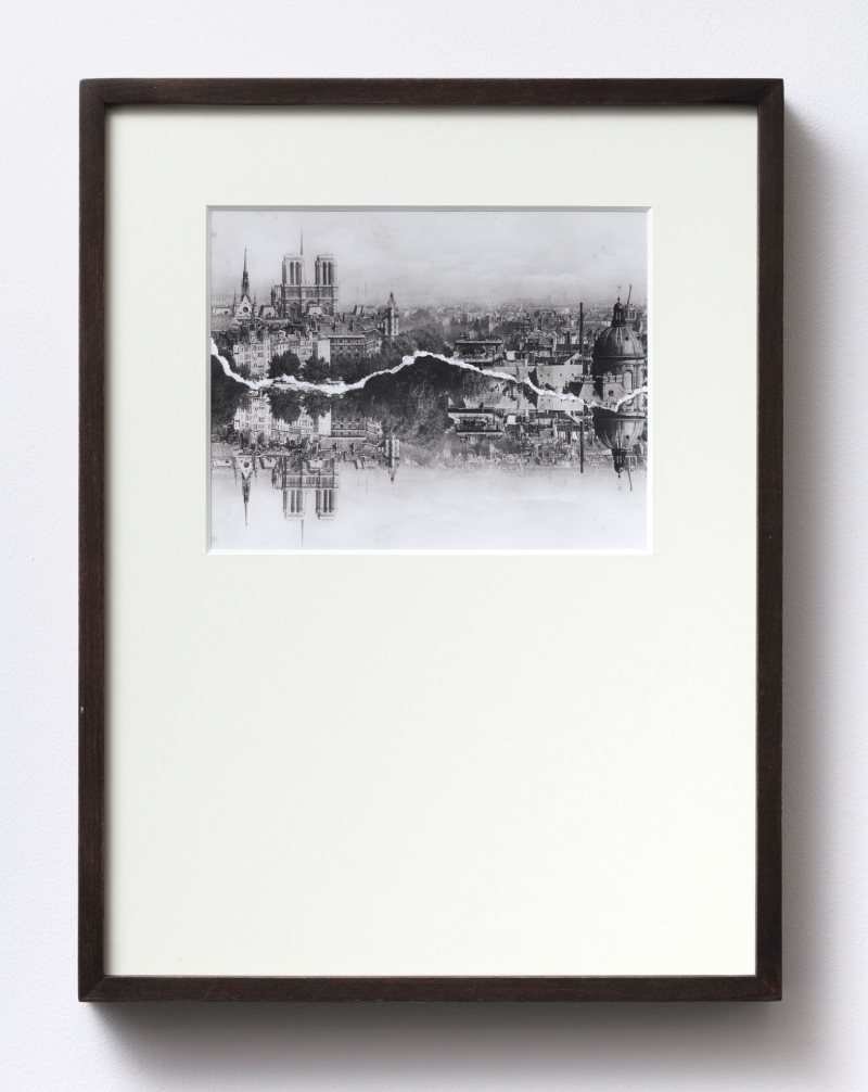 Fiume Sillaro, 2023. Collage fotografico, cm 42 x 32. ph Giorgio Benni