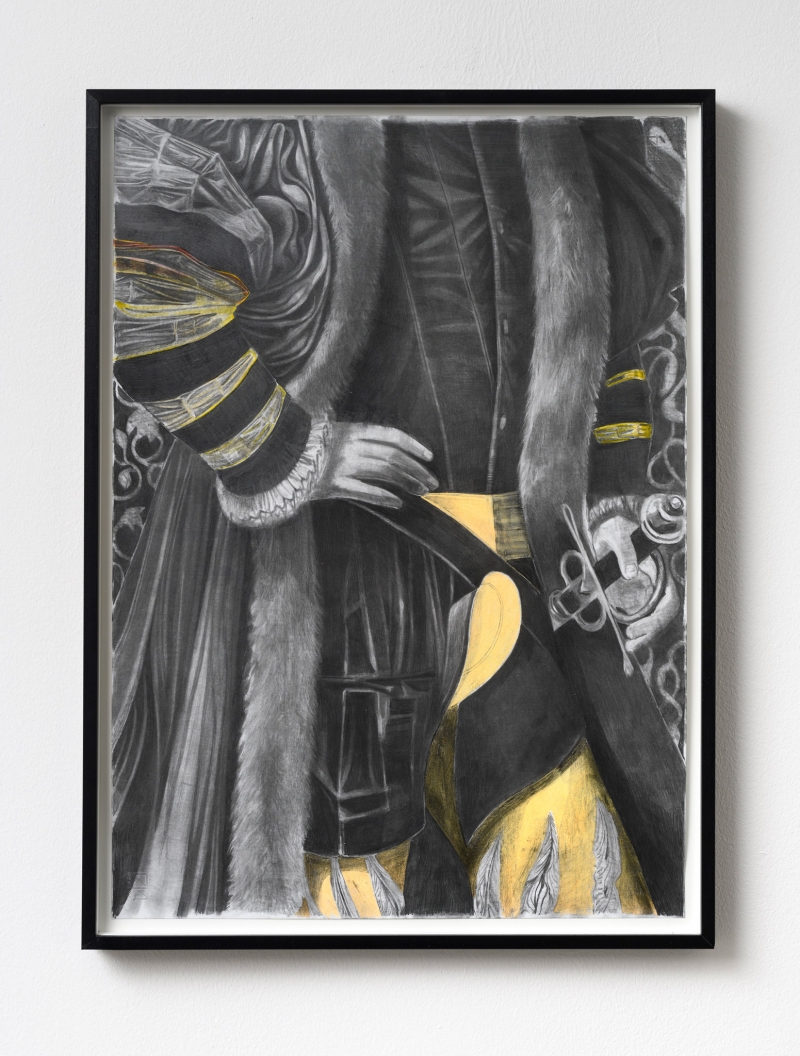 Codpiece Man, Orange, 2022. Matita e penna colorata su carta, cm 74,5 x 54,5. ph Giorgio Benni