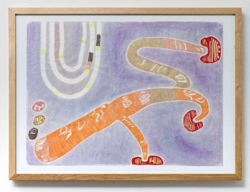Fosfor, 2021. Evidenziatore e acrilico su polietilene, cm 65,5 x 88