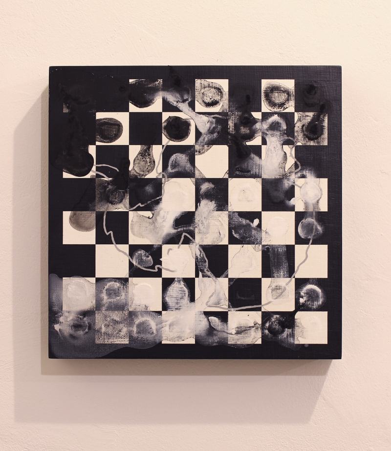The Immortal Game - South Pole, 2019. Acrylic on board and melted colored ice, cm 40 x 40 x 6