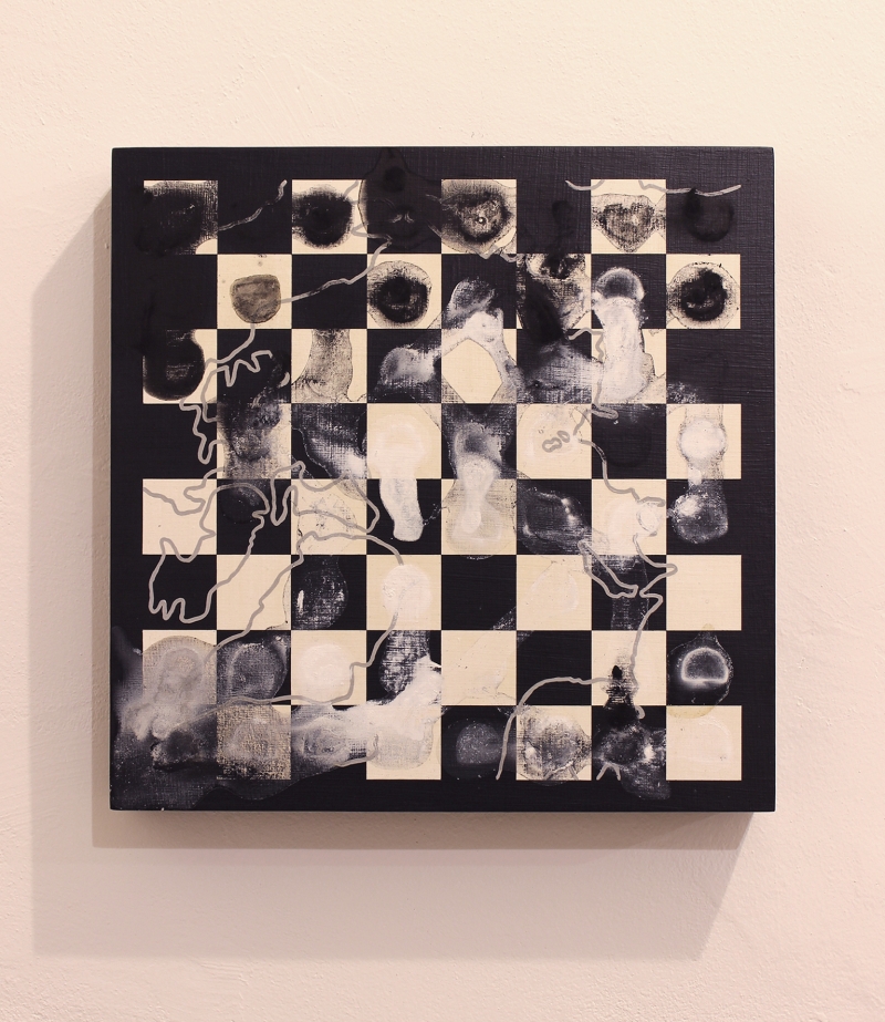 The Immortal Game - North Pole, 2019. Acrylic on board and melted colored ice, cm 40 x 40 x 6