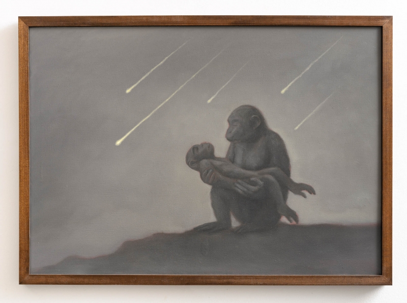 Prevoluzione (Pietà), 2025. Oil on canvas, cm 52,5 × 73,5 × 3 