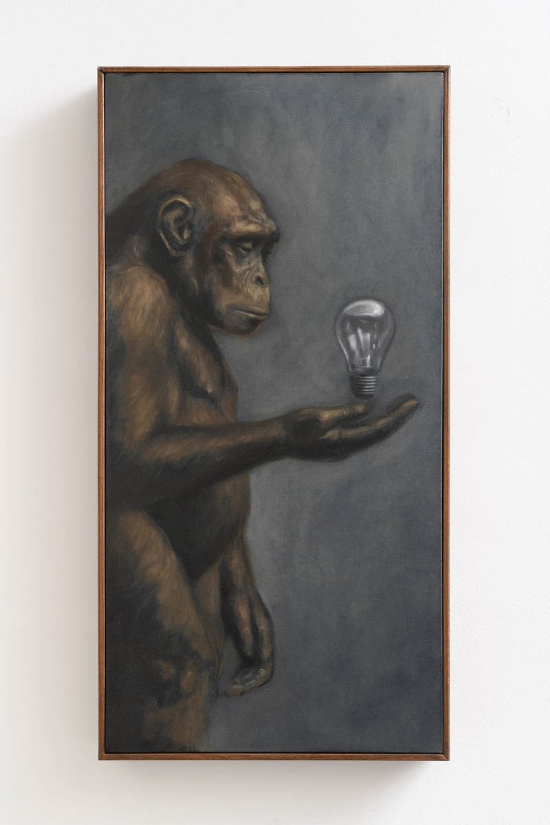 Prevoluzione (idea), 2025. Oil on canvas, cm 72 × 36,5 × 5,5