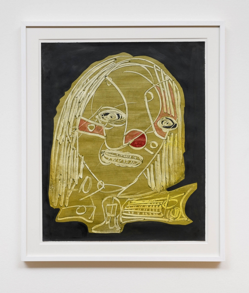 Oro Negro series, 2025. Acrilico, pennarello e inchiostro su tela di polietilene, cm 59 x 50